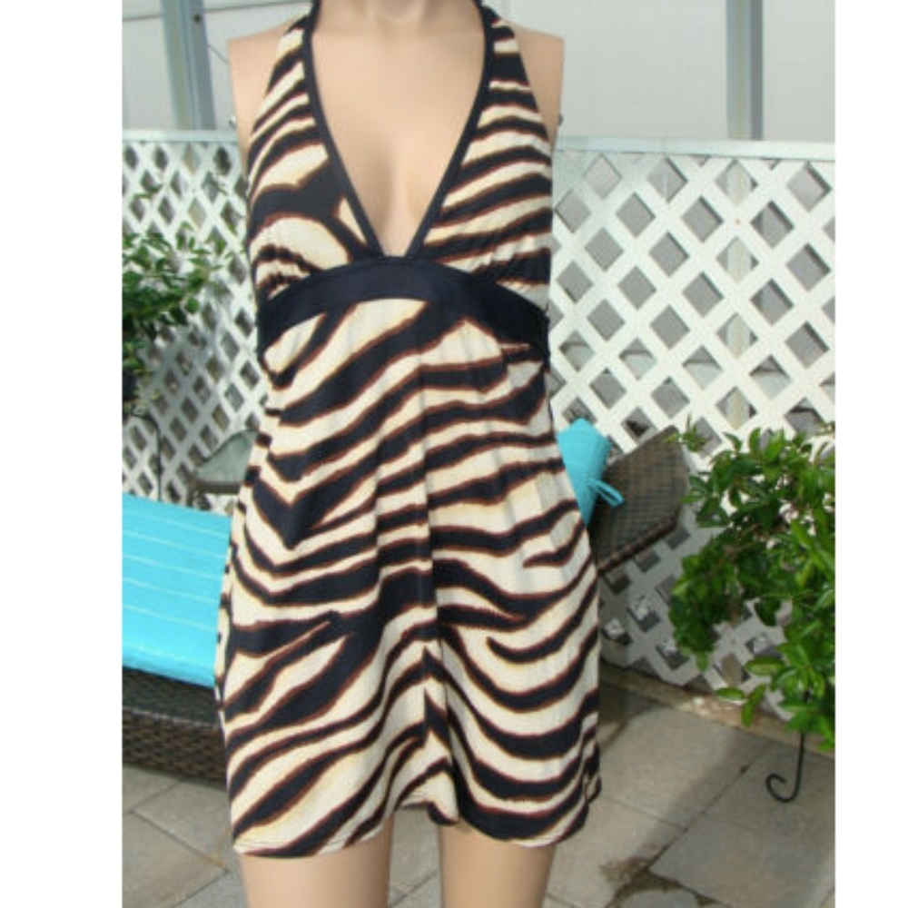 MICHAEL KORS Halter Animal Print Swimsuit Cover Up